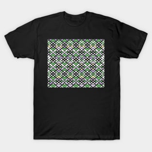 Abstract geometric pattern - green and black. T-Shirt